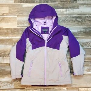 Waterproof winter parka w/ zip-in fleece
